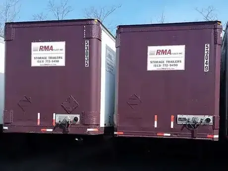 RMA Fleet storage trailers at West Chester, OH facility, serving Cincinnati Tri-State since 1990